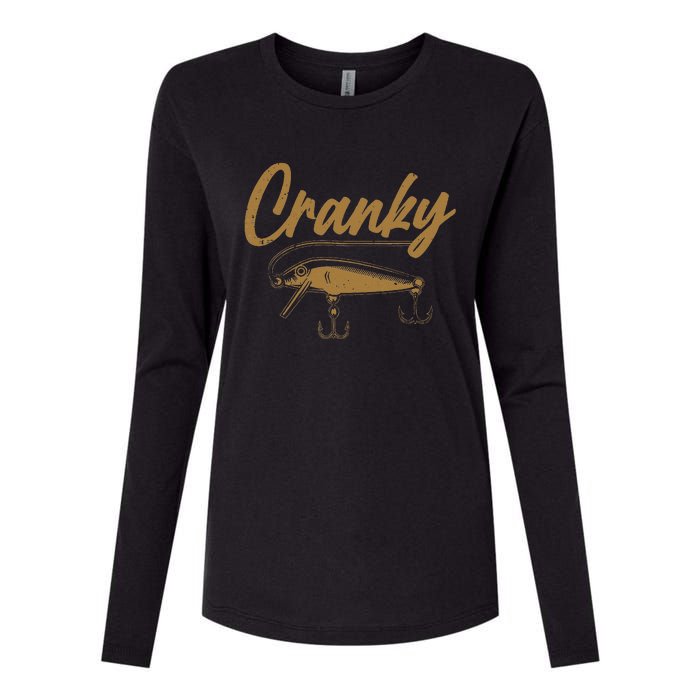 Cranky Fishing Womens Cotton Relaxed Long Sleeve T-Shirt