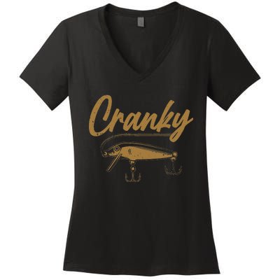 Cranky Fishing Women's V-Neck T-Shirt