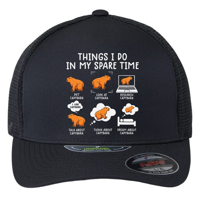 Capybaras Funny Capibara Rodent Things I Do In My Spare Time  Flexfit Unipanel Trucker Cap