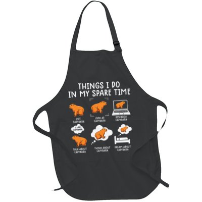 Capybaras Funny Capibara Rodent Things I Do In My Spare Time  Full-Length Apron With Pockets