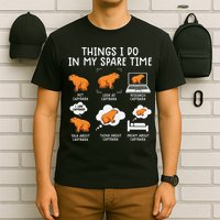 Capybaras Funny Capibara Rodent Things I Do In My Spare Time  T-Shirt