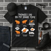 Capybaras Funny Capibara Rodent Things I Do In My Spare Time  Tall T-Shirt