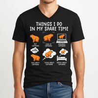 Capybaras Funny Capibara Rodent Things I Do In My Spare Time  V-Neck T-Shirt