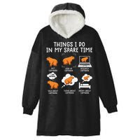 Capybaras Funny Capibara Rodent Things I Do In My Spare Time  Hooded Wearable Blanket