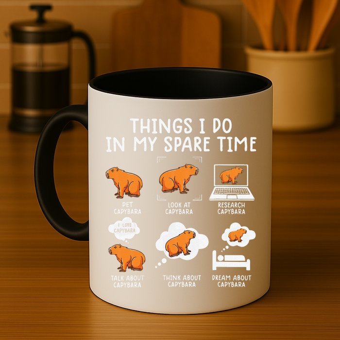 Capybaras Funny Capibara Rodent Things I Do In My Spare Time  Mug