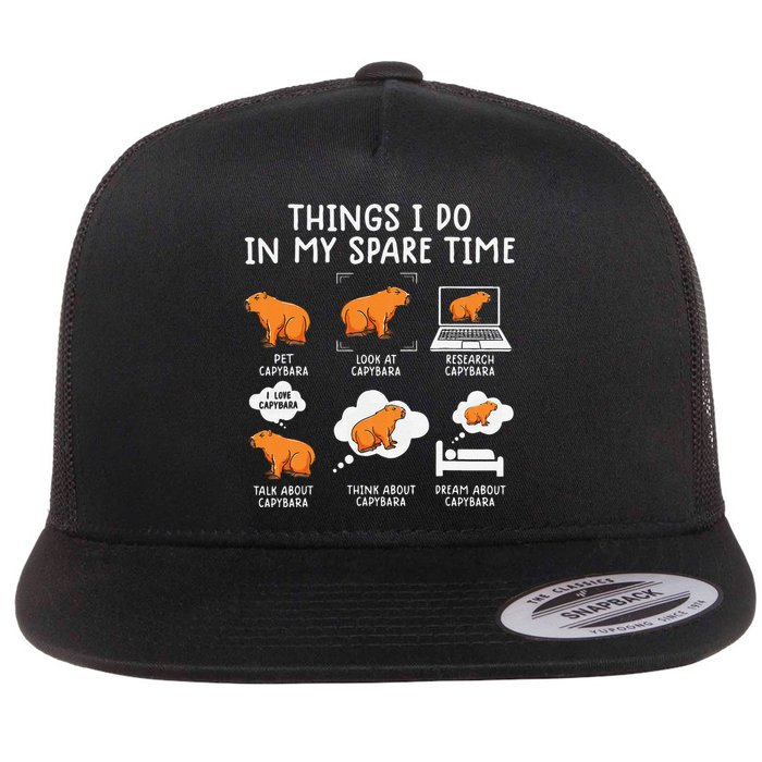Capybaras Funny Capibara Rodent Things I Do In My Spare Time  Flatbill Hat