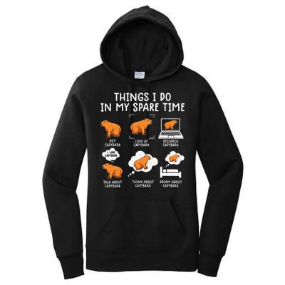 Capybaras Funny Capibara Rodent Things I Do In My Spare Time  Women's Pullover Hoodie