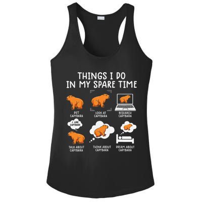 Capybaras Funny Capibara Rodent Things I Do In My Spare Time  Ladies PosiCharge Competitor Racerback Tank