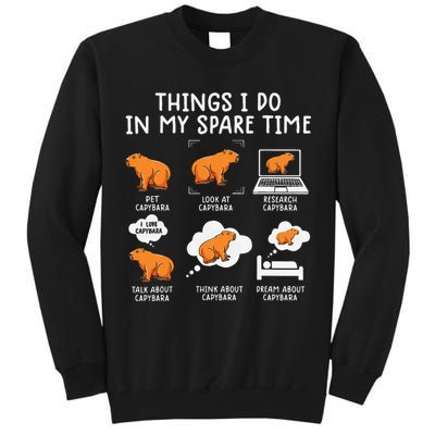 Capybaras Funny Capibara Rodent Things I Do In My Spare Time  Tall Sweatshirt