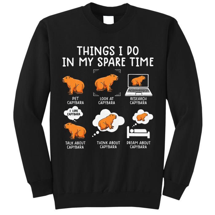 Capybaras Funny Capibara Rodent Things I Do In My Spare Time  Tall Sweatshirt