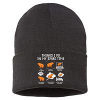 Capybaras Funny Capibara Rodent Things I Do In My Spare Time  Sustainable Knit Beanie