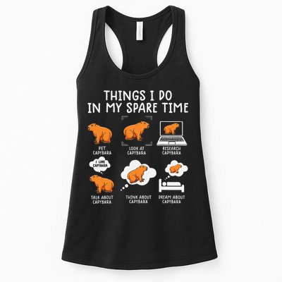 Capybaras Funny Capibara Rodent Things I Do In My Spare Time  Womens Tank Top
