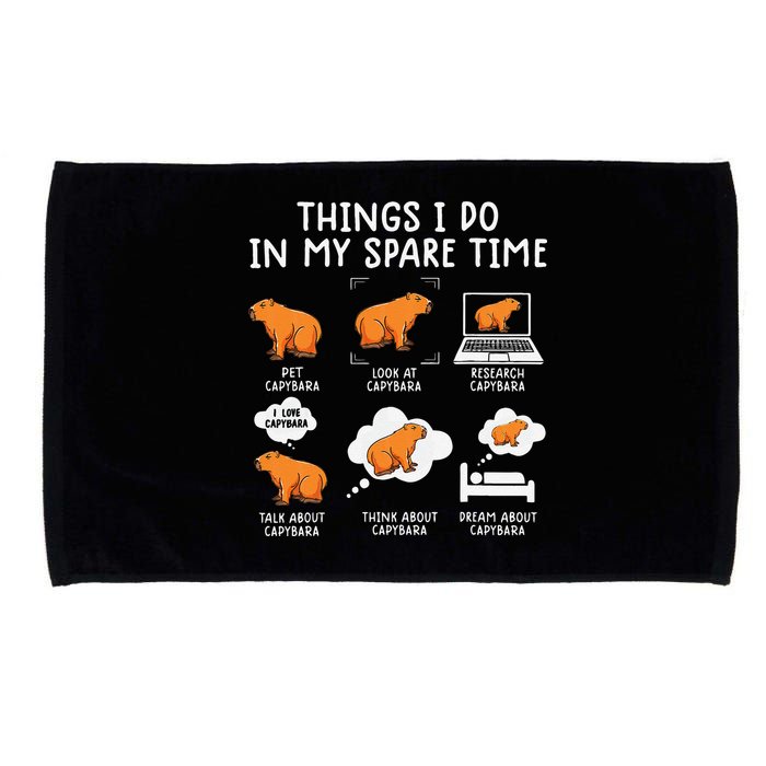 Capybaras Funny Capibara Rodent Things I Do In My Spare Time  Microfiber Hand Towel