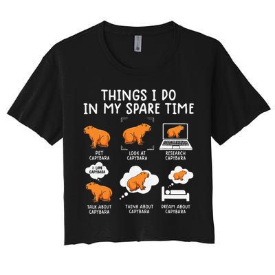 Capybaras Funny Capibara Rodent Things I Do In My Spare Time  Crop Top
