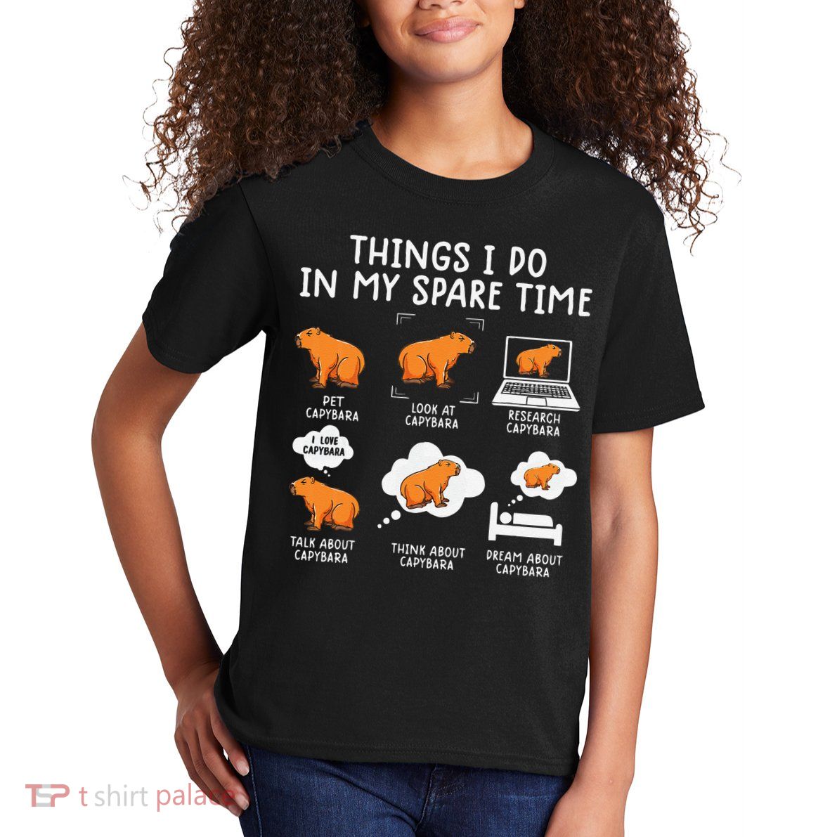 Capybaras Funny Capibara Rodent Things I Do In My Spare Time  Kids T-Shirt