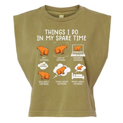 Capybaras Funny Capibara Rodent Things I Do In My Spare Time  Garment-Dyed Women's Muscle Tee