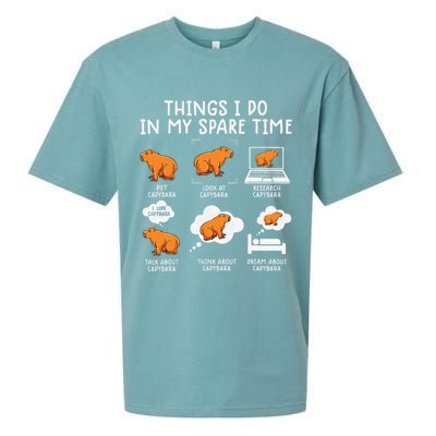 Capybaras Funny Capibara Rodent Things I Do In My Spare Time  Sueded Cloud Jersey T-Shirt