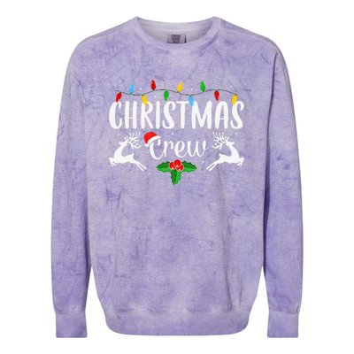 Cute Family Christmas Crew Matching Pajama Lights Colorblast Crewneck Sweatshirt