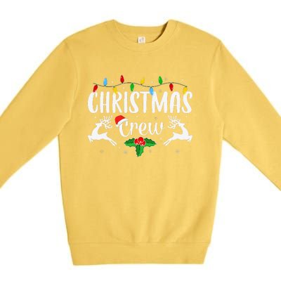 Cute Family Christmas Crew Matching Pajama Lights Premium Crewneck Sweatshirt