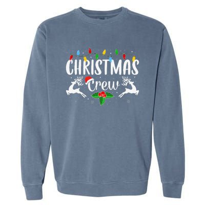 Cute Family Christmas Crew Matching Pajama Lights Garment-Dyed Sweatshirt