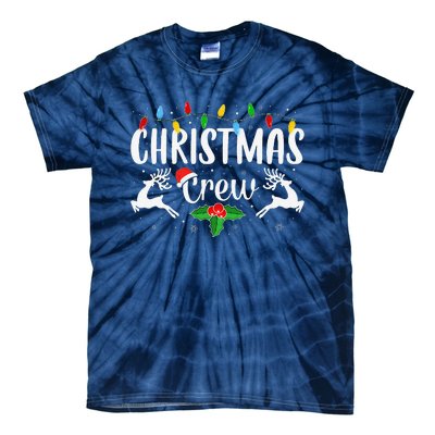 Cute Family Christmas Crew Matching Pajama Lights Tie-Dye T-Shirt