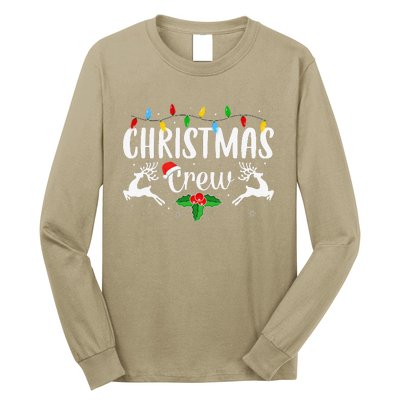 Cute Family Christmas Crew Matching Pajama Lights Long Sleeve Shirt