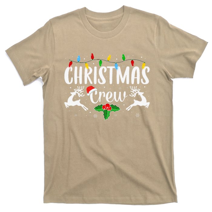 Cute Family Christmas Crew Matching Pajama Lights T-Shirt