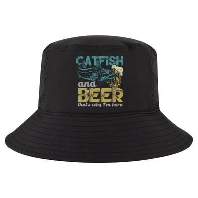 Catfish Fishing Catfish And Beer ThatS Why IM Here Flathead Gift Cool Comfort Performance Bucket Hat