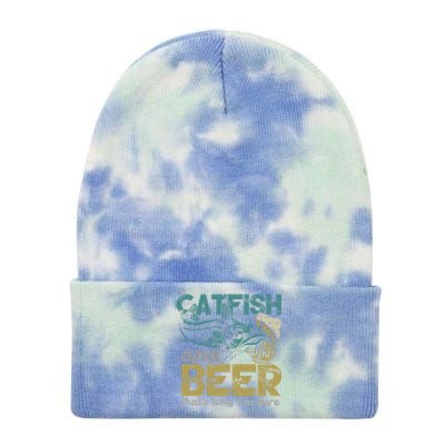 Catfish Fishing Catfish And Beer ThatS Why IM Here Flathead Gift Tie Dye 12in Knit Beanie