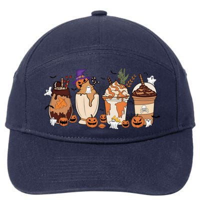 Corgi Fall Coffee Pumpkin Halloween Witch 7-Panel Snapback Hat