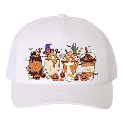 Corgi Fall Coffee Pumpkin Halloween Witch Yupoong Adult 5-Panel Trucker Hat