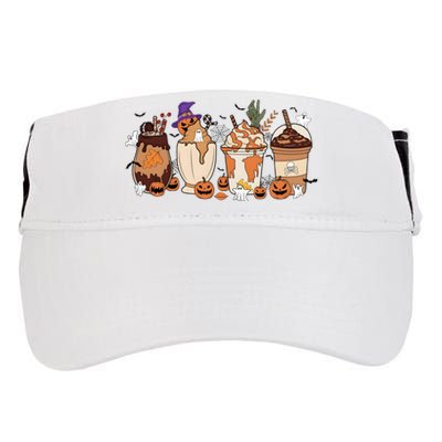 Corgi Fall Coffee Pumpkin Halloween Witch Adult Drive Performance Visor