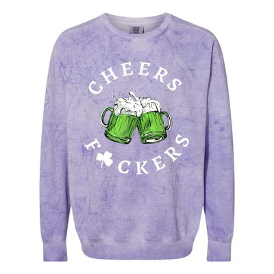 Cheers F Ckers St Patricks Day Colorblast Crewneck Sweatshirt