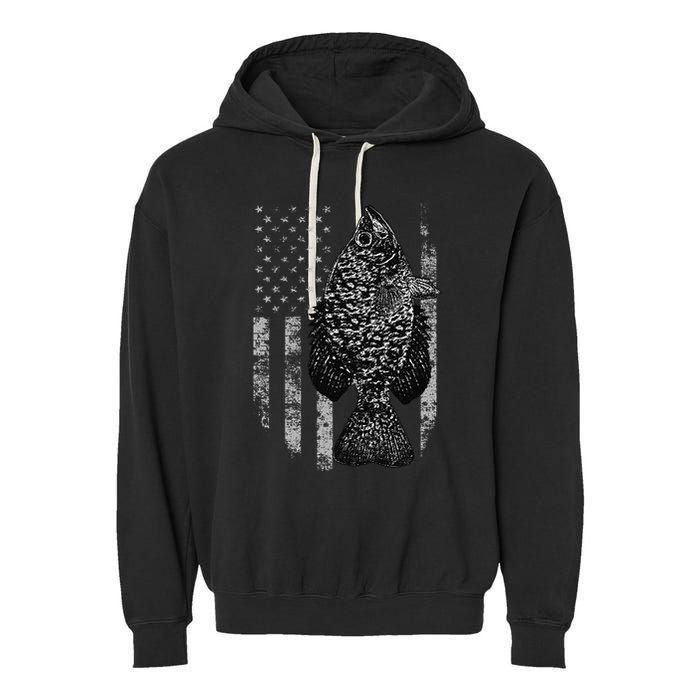 Crappie Flag Crappie Fishing Flag Garment-Dyed Fleece Hoodie
