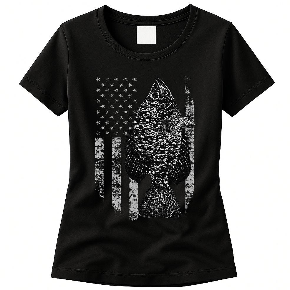 Crappie Flag Crappie Fishing Flag Womens T-Shirt