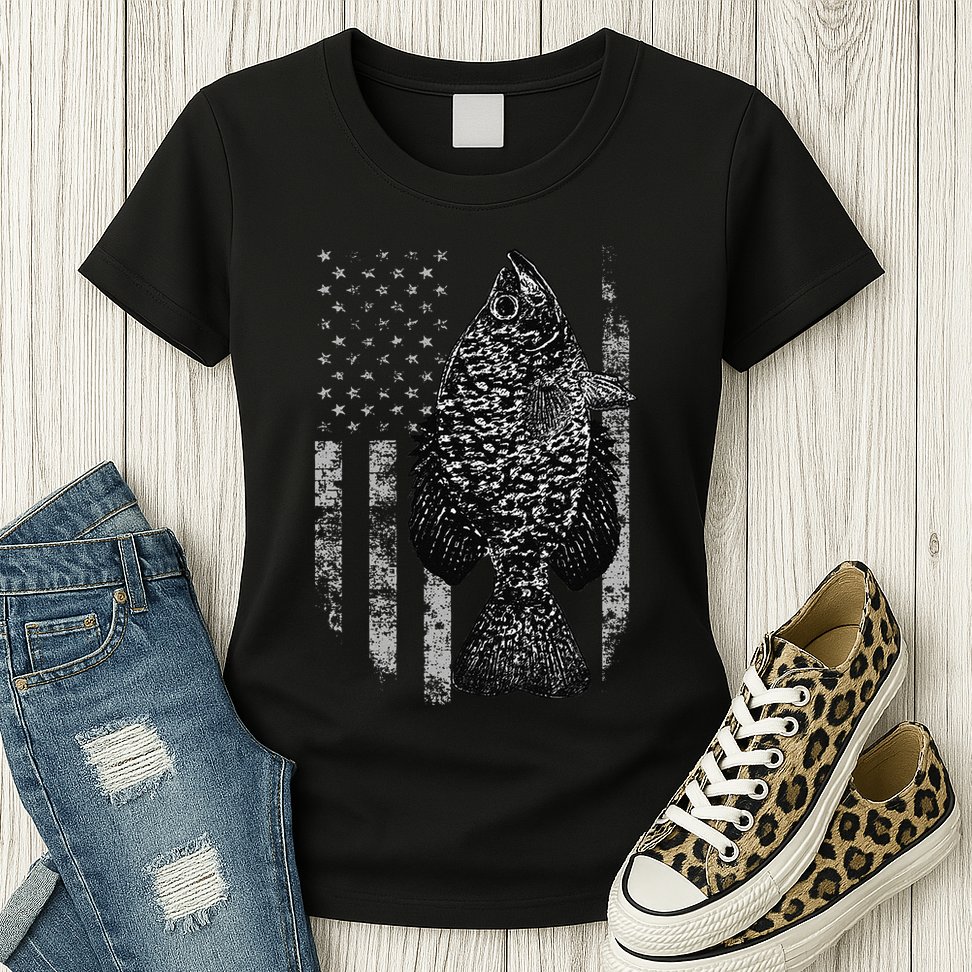 Crappie Flag Crappie Fishing Flag Womens T-Shirt