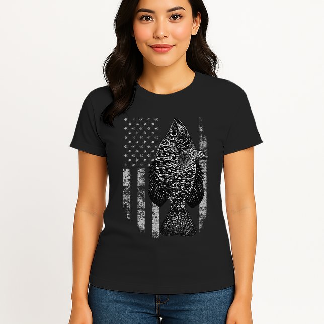 Crappie Flag Crappie Fishing Flag Womens T-Shirt