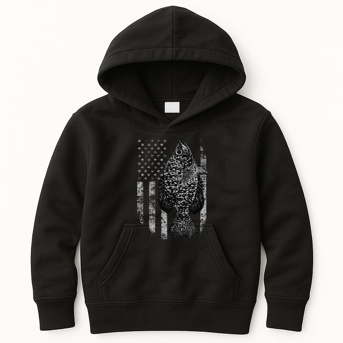 Crappie Flag Crappie Fishing Flag Kids Hoodie