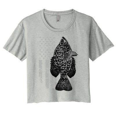 Crappie Flag Crappie Fishing Flag Women's Crop Top Tee