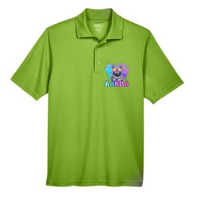 Cute Funny Cat Lover Heart Shape Karma Men's Origin Performance Pique Polo