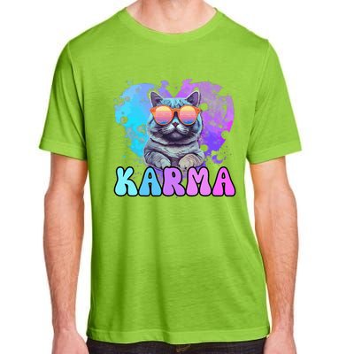 Cute Funny Cat Lover Heart Shape Karma Adult ChromaSoft Performance T-Shirt