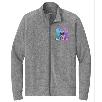 Cute Funny Cat Lover Heart Shape Karma Stretch Full-Zip Cadet Jacket