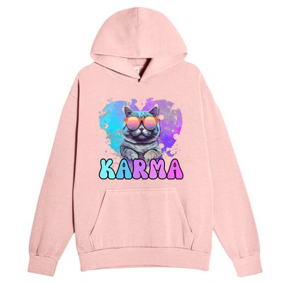 Cute Funny Cat Lover Heart Shape Karma Urban Pullover Hoodie