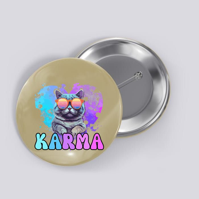 Cute Funny Cat Lover Heart Shape Karma Button