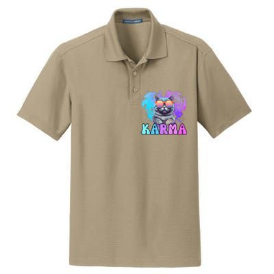 Cute Funny Cat Lover Heart Shape Karma Dry Zone Grid Polo