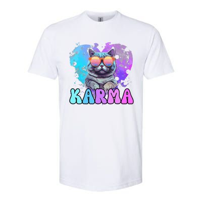 Cute Funny Cat Lover Heart Shape Karma Softstyle CVC T-Shirt