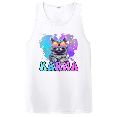 Cute Funny Cat Lover Heart Shape Karma PosiCharge Competitor Tank