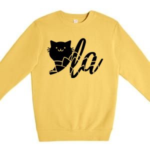 Cute Funny Comma La Cat Kamala Harris 2024 Lotus For Potus Premium Crewneck Sweatshirt