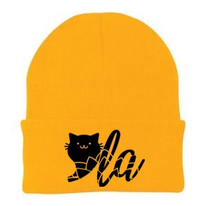 Cute Funny Comma La Cat Kamala Harris 2024 Lotus For Potus Knit Cap Winter Beanie