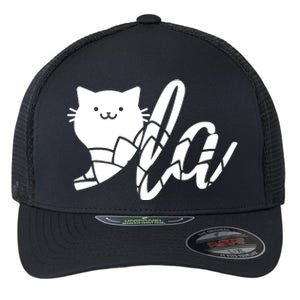 Cute Funny Comma La Cat Kamala Harris 2024 Lotus For Potus Flexfit Unipanel Trucker Cap